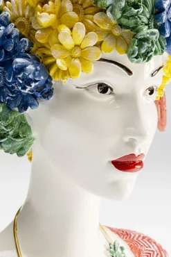 Fashion KARE Design Figurka dekoracyjna kolorowa dziewczyna i kwiaty 18x28 cm - KARE