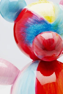 Outlet KARE Design Figurka dekoracyjna kolorowy miś 32x36 cm ręcznie malowana - KARE