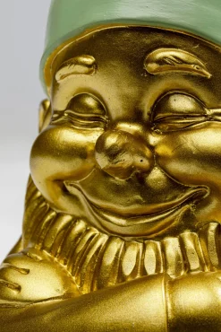 Sale KARE Design Figurka dekoracyjna krasnal złoty czapka zielona 10x21 cm - KARE