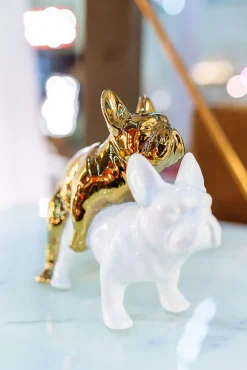 Online KARE Design Figurka dekoracyjna Love Dogs 20x17 cm biało-złota - KARE