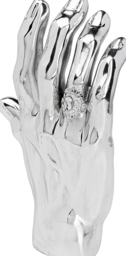New KARE Design Figurka dekoracyjna Mano Diamond Ring 23x35 cm srebrna - KARE