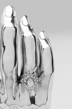 New KARE Design Figurka dekoracyjna Mano Diamond Ring 23x35 cm srebrna - KARE