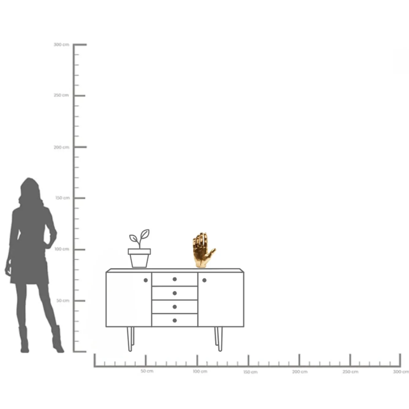 Clearance KARE Design Figurka dekoracyjna Mano 23x35 cm złota - KARE