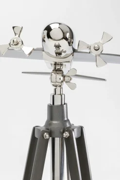 Hot KARE Design Figurka dekoracyjna na trójnogu samolot aluminium niklowane 57x54 cm - KARE