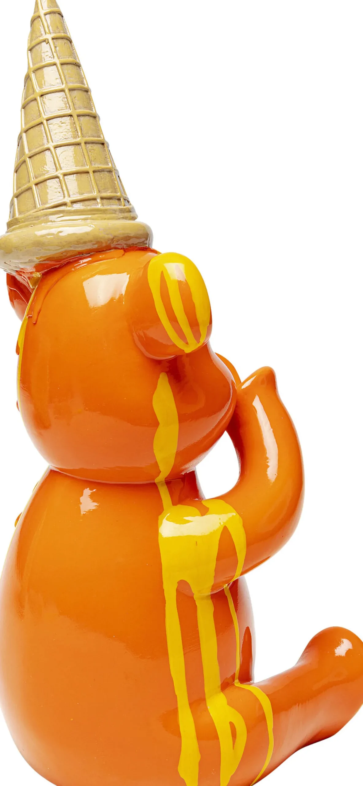 Discount KARE Design Figurka dekoracyjna pomarańczowa miś siedzący i lód 18x37 cm - KARE