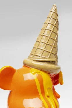 Discount KARE Design Figurka dekoracyjna pomarańczowa miś siedzący i lód 18x37 cm - KARE