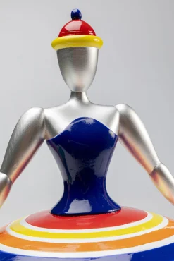 Discount KARE Design Figurka dekoracyjna primabalerina kolorowa paski Ø22x35 cm - KARE