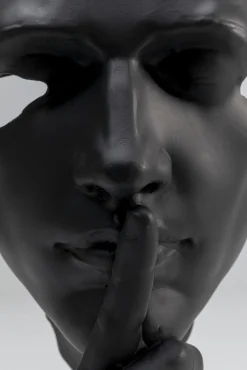 Hot KARE Design Figurka dekoracyjna Quiet Face 13x31 cm czarna - KARE