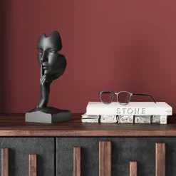 Hot KARE Design Figurka dekoracyjna Quiet Face 13x31 cm czarna - KARE