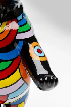 Discount KARE Design Figurka dekoracyjna ręcznie malowana kolorowa tańczący pies 30x53 cm - KARE