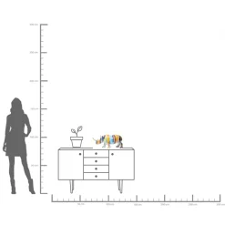 Hot KARE Design Figurka dekoracyjna Rhino 55x26 cm kolorowa - KARE