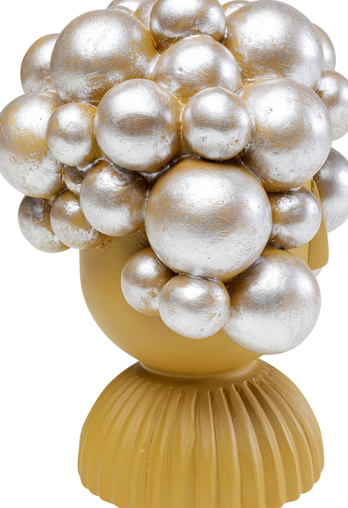 Outlet KARE Design Figurka dekoracyjna żółta motyw twarzy 15x19 cm - KARE