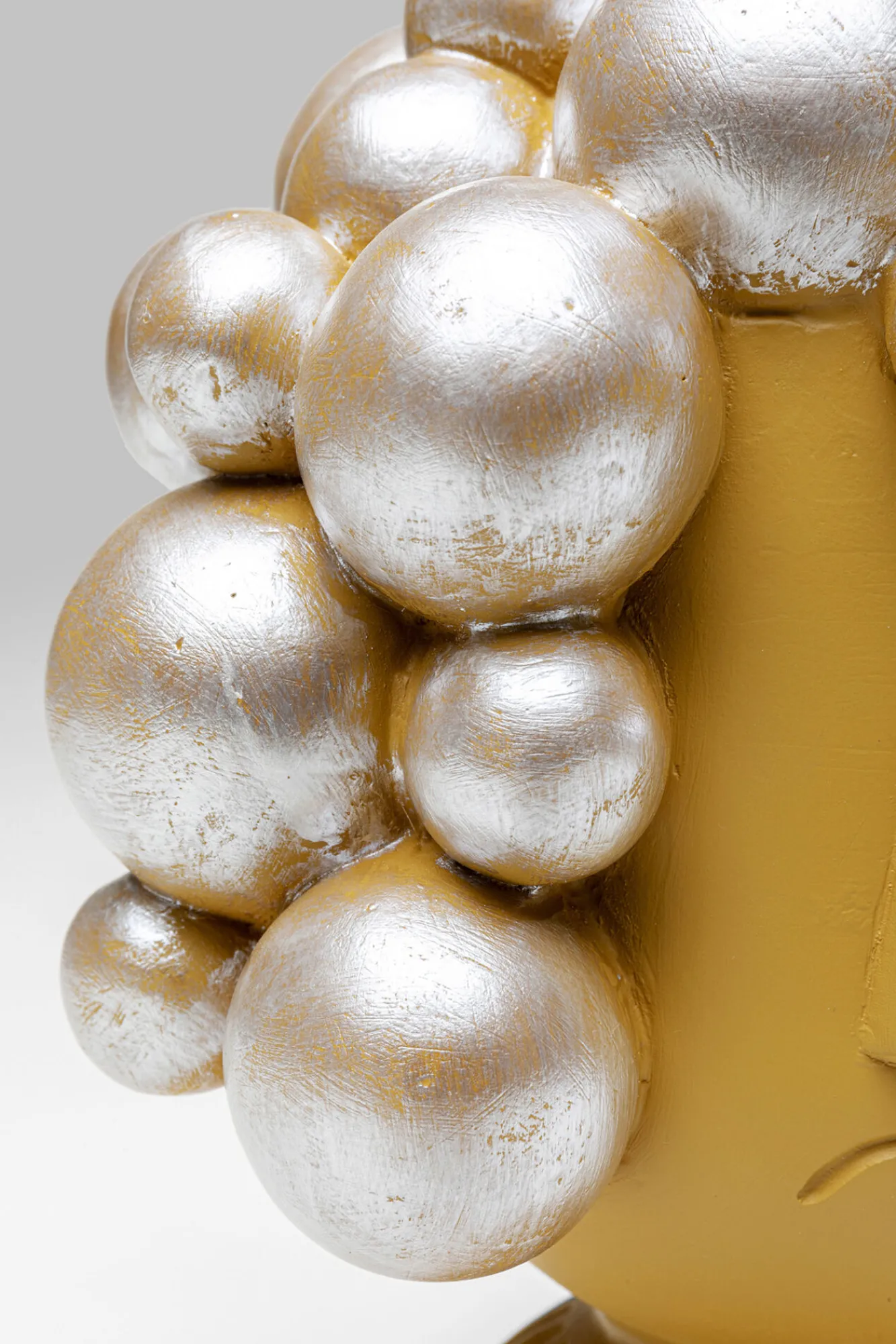 Outlet KARE Design Figurka dekoracyjna żółta motyw twarzy 15x19 cm - KARE