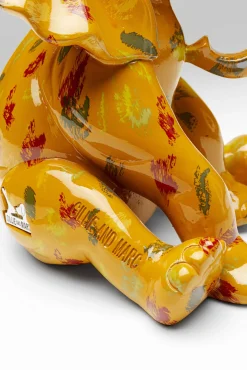 Outlet KARE Design Figurka dekoracyjna żółta ze wzorami słonik 20x18 cm - KARE