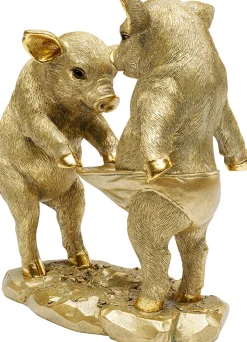 Hot KARE Design Figurka dekoracyjna w kolorze złotym motyw zwierzęcy świnki 21x20 cm - KARE