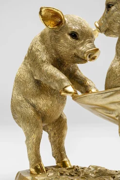 Hot KARE Design Figurka dekoracyjna w kolorze złotym motyw zwierzęcy świnki 21x20 cm - KARE