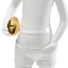 New KARE Design Figurka dekoracyjna z ceramiki biała 41 cm dziewczyna ze złotą piłką - KARE