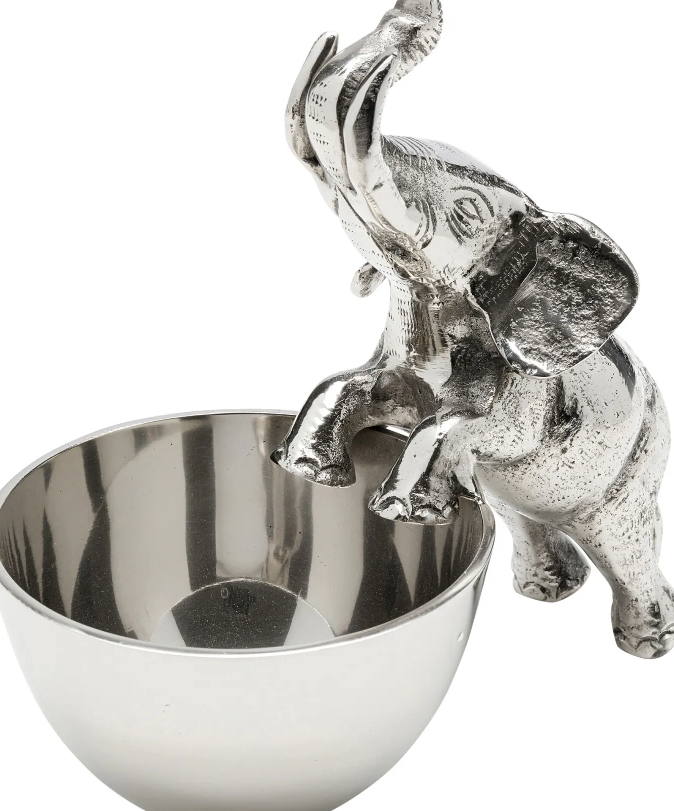 Outlet KARE Design Figurka dekoracyjna z miseczką słonik srebrny 20x20 cm - KARE