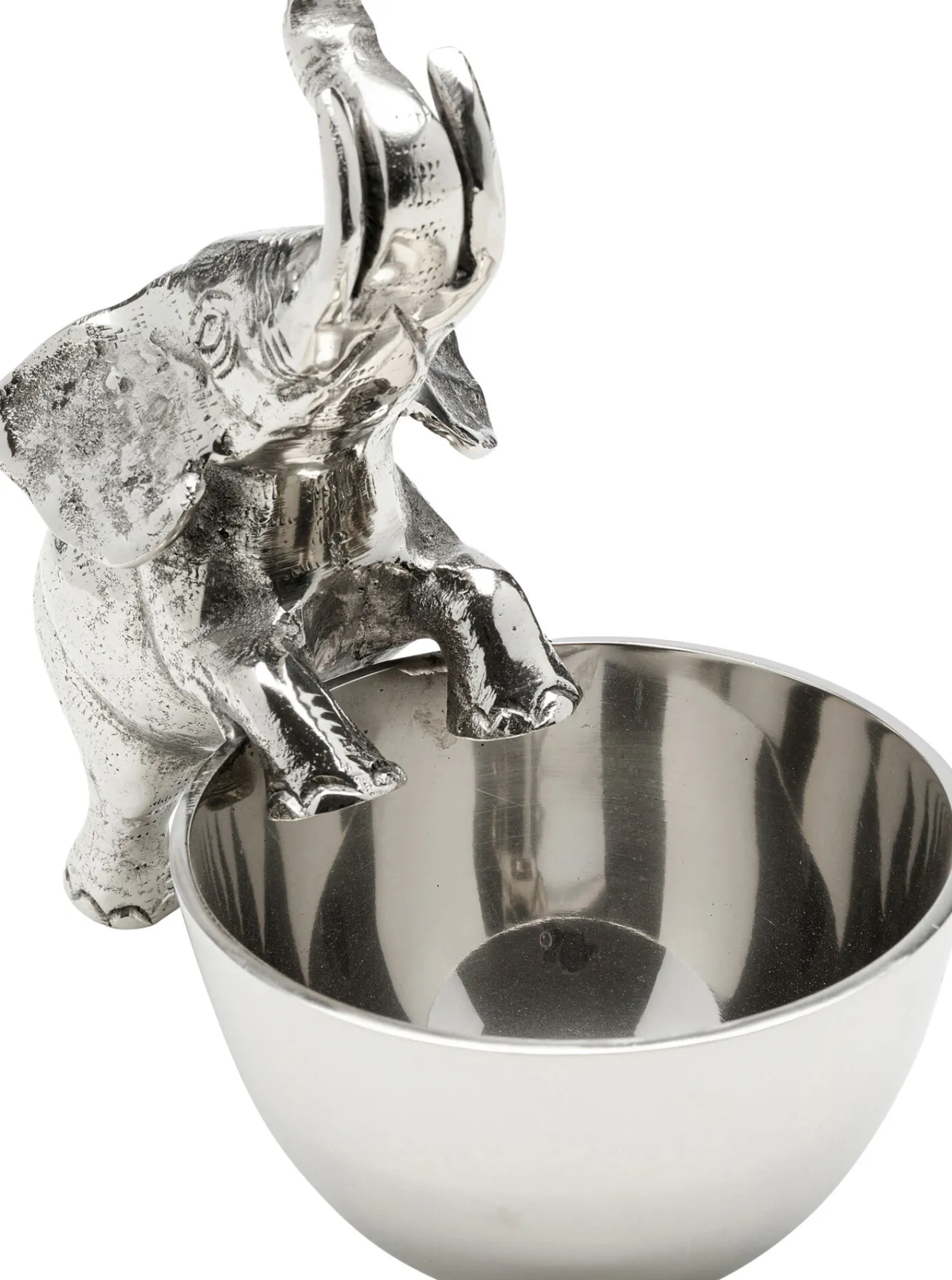 Outlet KARE Design Figurka dekoracyjna z miseczką słonik srebrny 20x20 cm - KARE