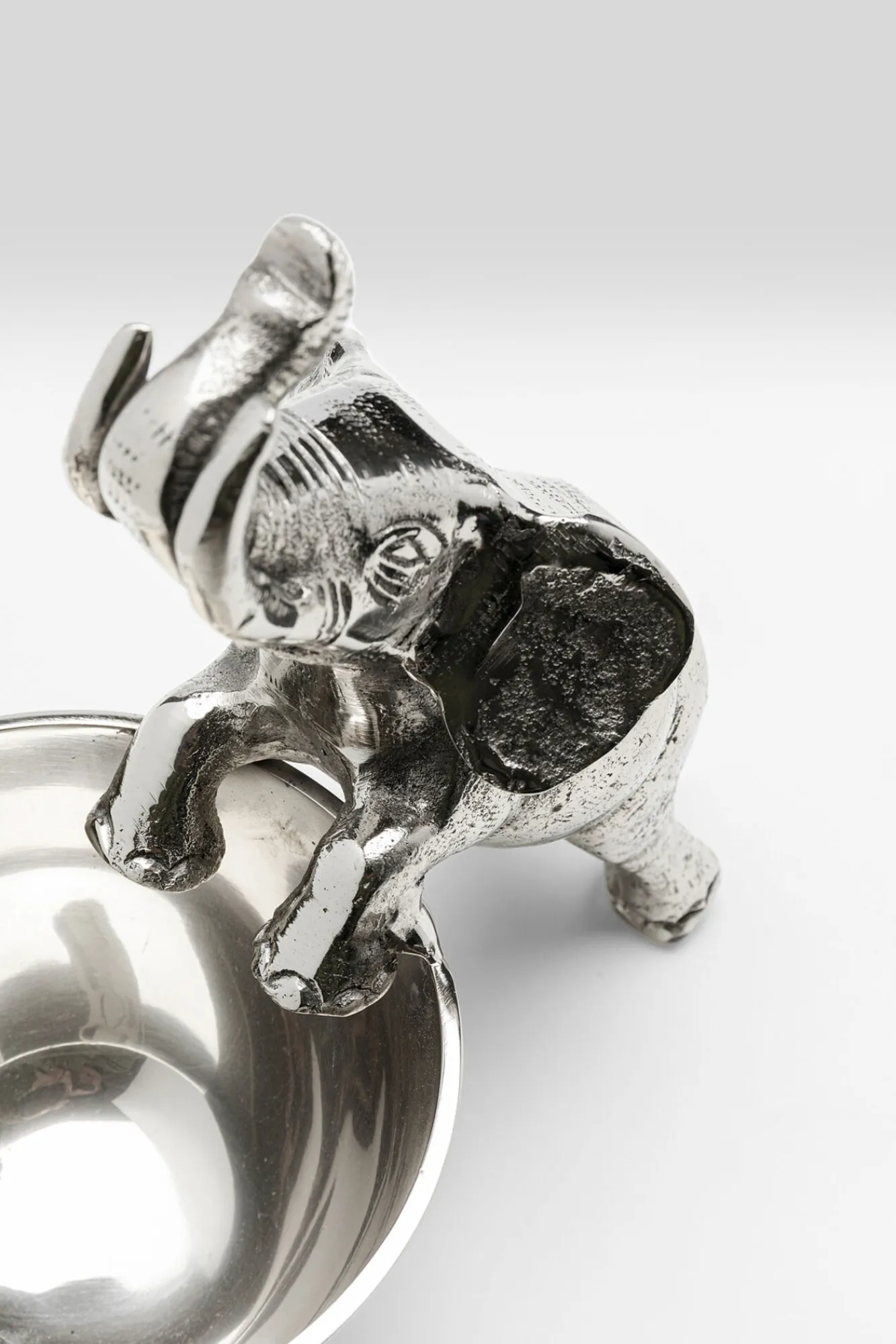 Outlet KARE Design Figurka dekoracyjna z miseczką słonik srebrny 20x20 cm - KARE