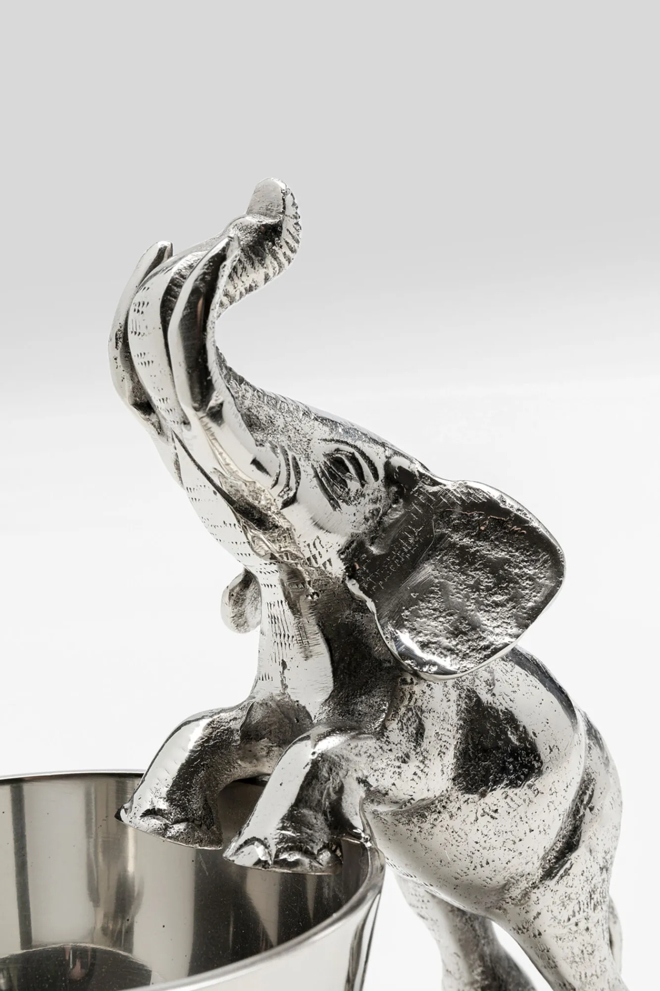 Outlet KARE Design Figurka dekoracyjna z miseczką słonik srebrny 20x20 cm - KARE