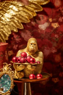 Discount KARE Design Figurka dekoracyjna z tacą Gorilla Butler 29x37 cm złota - KARE