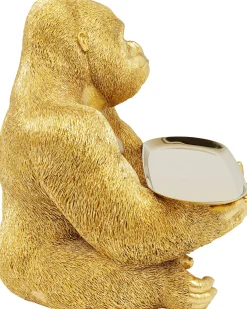 Discount KARE Design Figurka dekoracyjna z tacą Gorilla Butler 29x37 cm złota - KARE