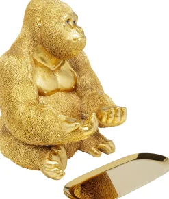 Discount KARE Design Figurka dekoracyjna z tacą Gorilla Butler 29x37 cm złota - KARE