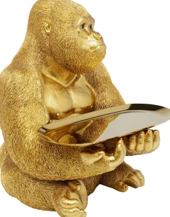 Discount KARE Design Figurka dekoracyjna z tacą Gorilla Butler 29x37 cm złota - KARE