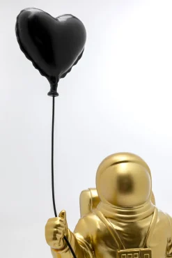 Discount KARE Design Figurka dekoracyjna złoty astronauta z czarnym balonem 41 cm - KARE