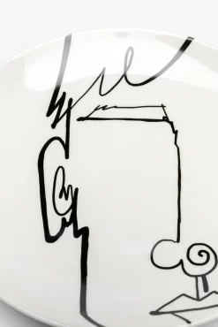 New KARE Design Filiżanka ze spodkiem biała wzory czarne 160 ml - KARE