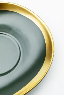 Discount KARE Design Filiżanka ze spodkiem Vibrations grafitowo-złota - KARE