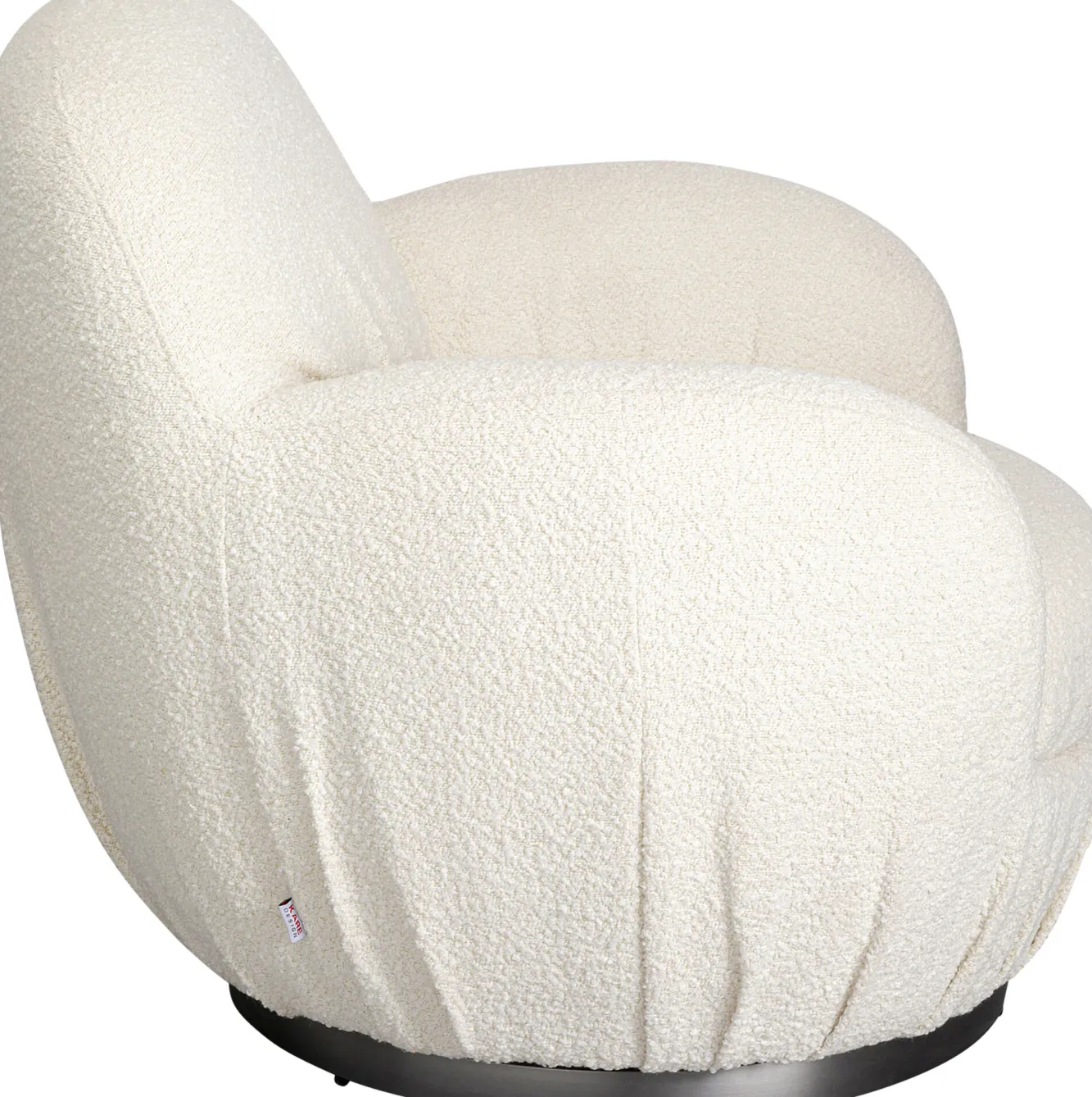 Fashion KARE Design Fotel biały obrotowy skandynawski boucle do salonu 88x90 cm - KARE