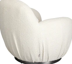 Fashion KARE Design Fotel biały obrotowy skandynawski boucle do salonu 88x90 cm - KARE