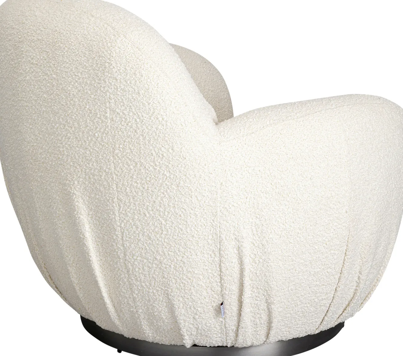 Fashion KARE Design Fotel biały obrotowy skandynawski boucle do salonu 88x90 cm - KARE