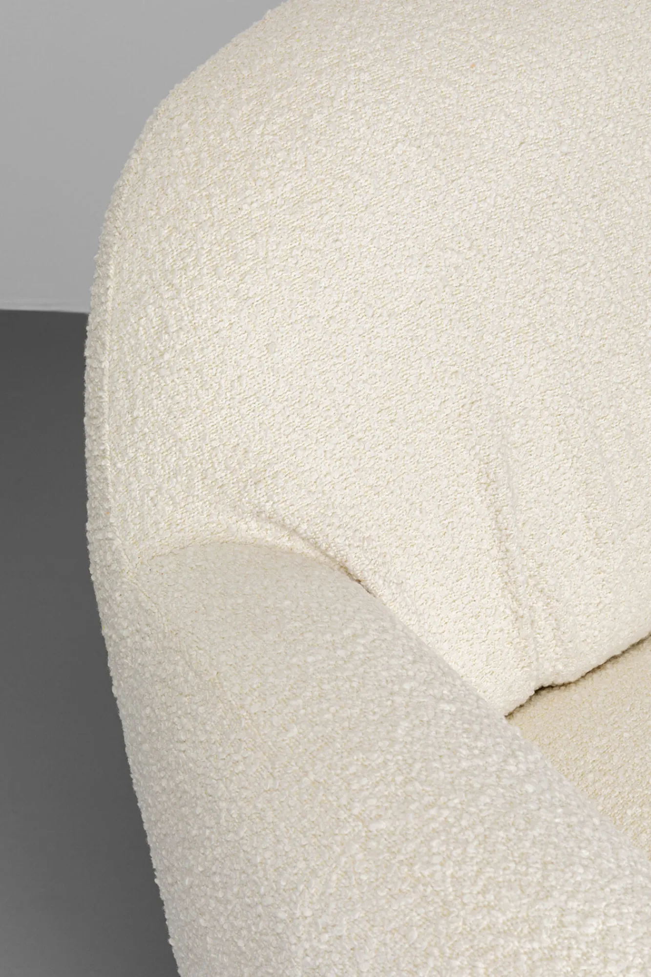 Fashion KARE Design Fotel biały obrotowy skandynawski boucle do salonu 88x90 cm - KARE