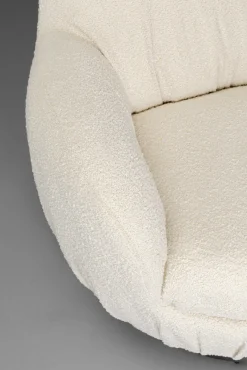 Fashion KARE Design Fotel biały obrotowy skandynawski boucle do salonu 88x90 cm - KARE