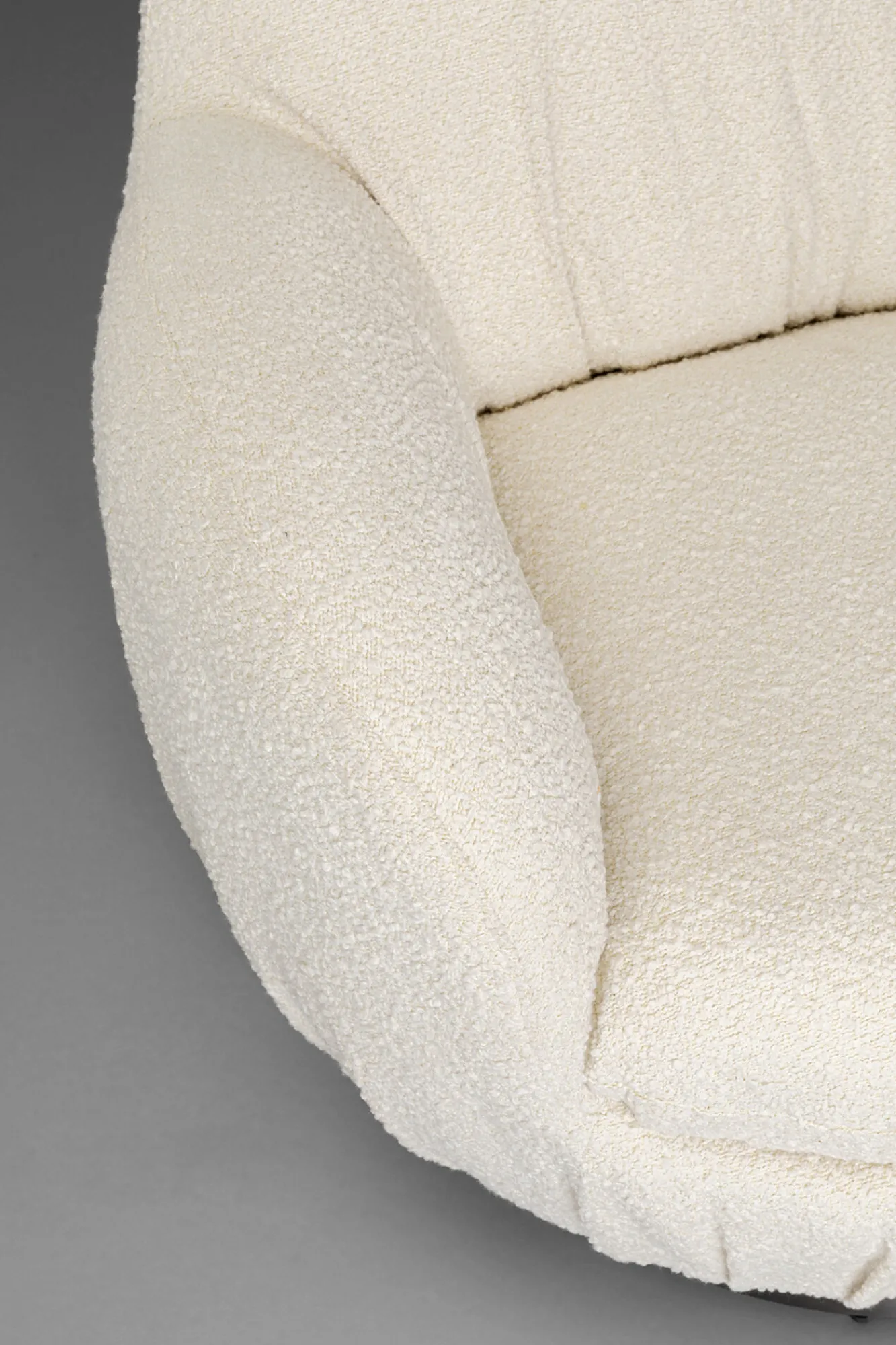 Fashion KARE Design Fotel biały obrotowy skandynawski boucle do salonu 88x90 cm - KARE