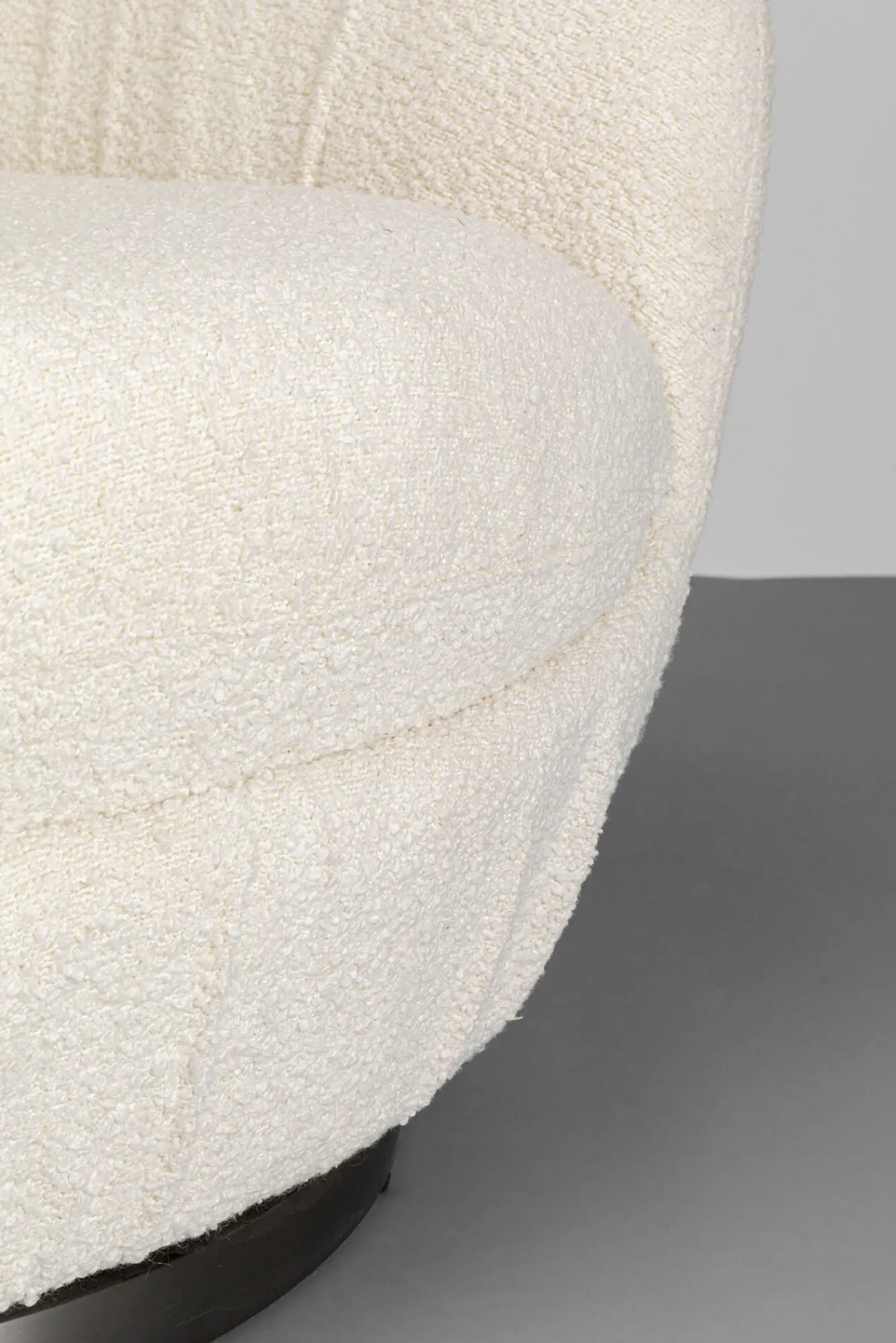 Fashion KARE Design Fotel biały obrotowy skandynawski boucle do salonu 88x90 cm - KARE