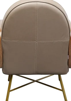 Online KARE Design Fotel boho szary skóra semianilinowa podłokietniki naturalno-brązowe 60x80 cm - KARE