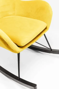 Clearance KARE Design Fotel bujany tkanina żółta nogi dębowe 77x104 cm - KARE