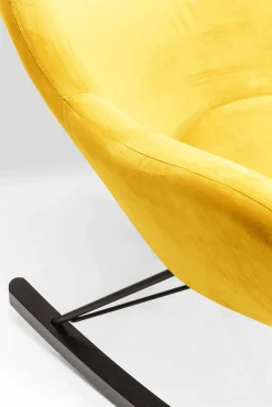 Clearance KARE Design Fotel bujany tkanina żółta nogi dębowe 77x104 cm - KARE