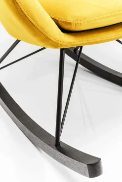 Clearance KARE Design Fotel bujany tkanina żółta nogi dębowe 77x104 cm - KARE