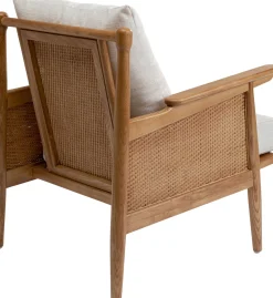 Sale KARE Design Fotel Cane 80x83 cm drewniany - poduszki kremowe - KARE