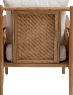 Sale KARE Design Fotel Cane 80x83 cm drewniany - poduszki kremowe - KARE