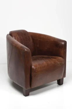 Sale KARE Design Fotel Cigar Lounge 72x70 cm brązowy skóra naturalna - KARE