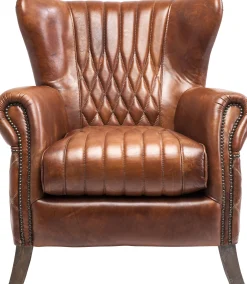 Best KARE Design Fotel Country Side 83x90 cm brązowy skóra naturalna - KARE