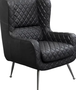 Hot KARE Design Fotel czarny do salonu skóra semianilinowa 75x104 cm - KARE