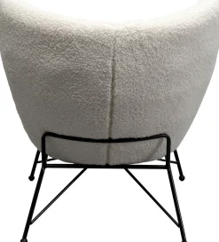 Online KARE Design Fotel do salonu biały boucle nogi czarne stalowe 80x83 cm - KARE