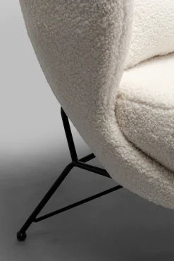 Online KARE Design Fotel do salonu biały boucle nogi czarne stalowe 80x83 cm - KARE